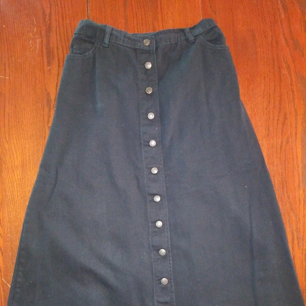 Woman Within  black midi skirt